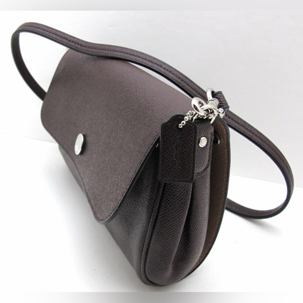 COACH NWOT Reversible 2 Tone Leather Crossbody Oxblood Light Pink Silver - Picture 8 of 12